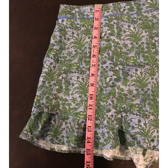 Anthropologie ett:twa Simone Blue/Green Tiered Nepal Shorts - Size Small - Picture 4 of 11
